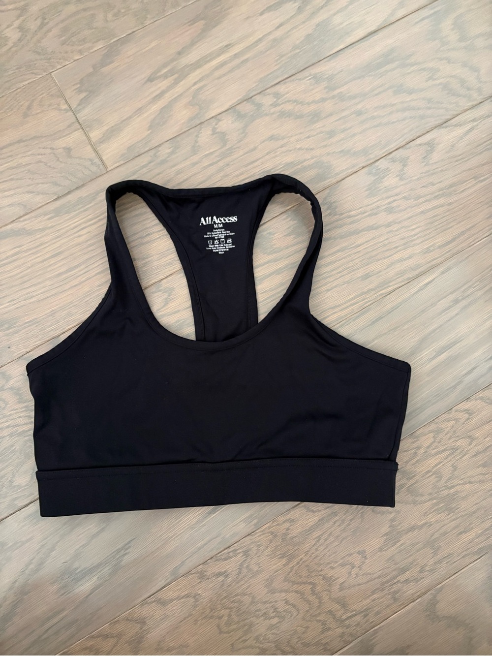 ALL ACCESS Black Racerback Stretch Sports Bra